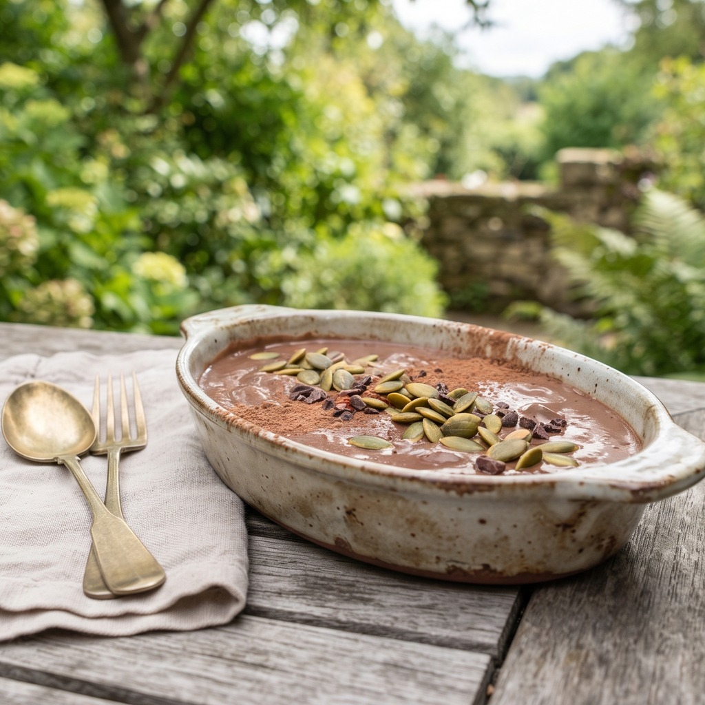 Shake au chocolat avec des graines de courge