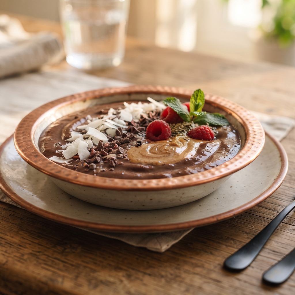 Smoothie au chocolat et à la noix de coco