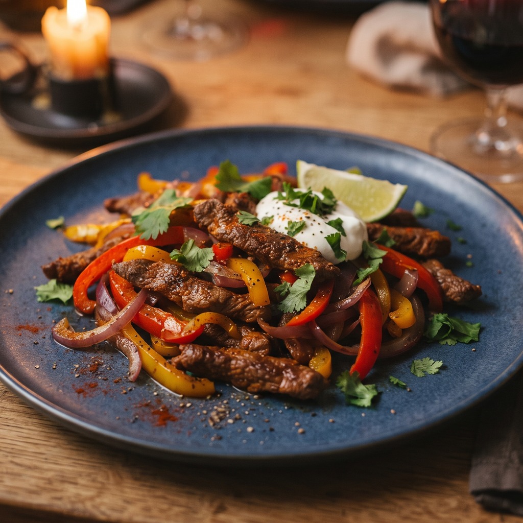 Poêlée de bœuf épicé façon fajita