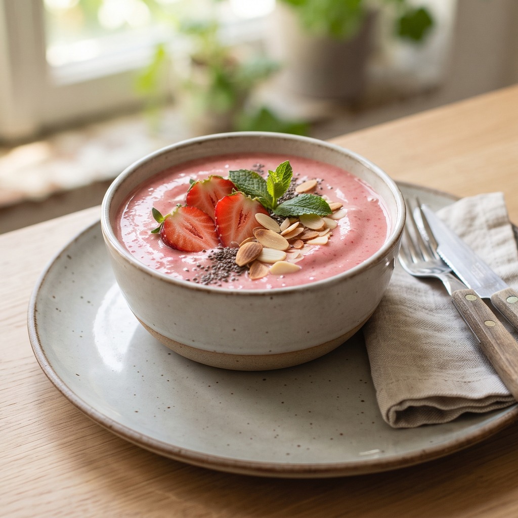 Shake aux fraises et aux amandes