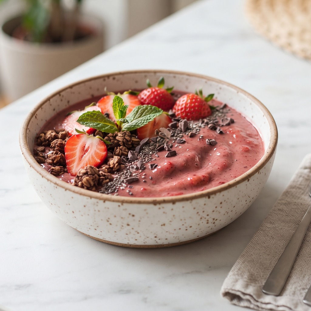 Smoothie aux fraises et au chocolat