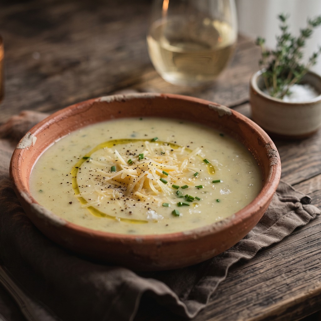 Velouté d'asperges au cheddar