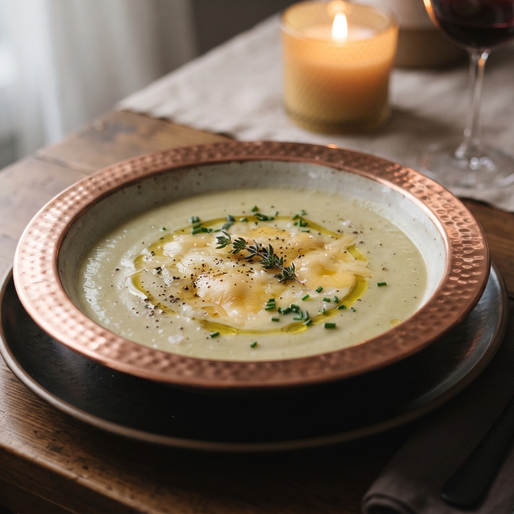 Velouté de courgettes au cheddar