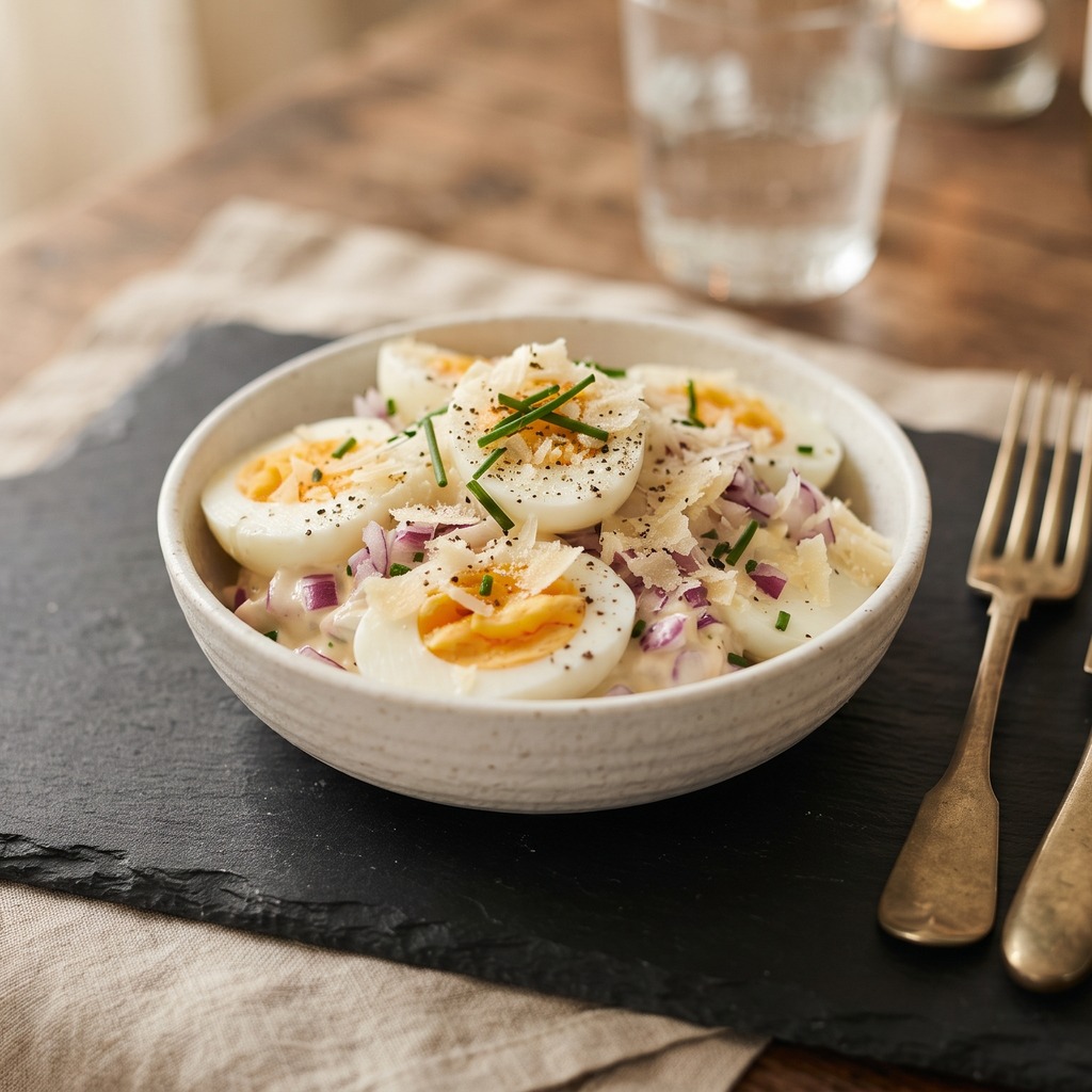 Salade d'œufs durs au parmesan