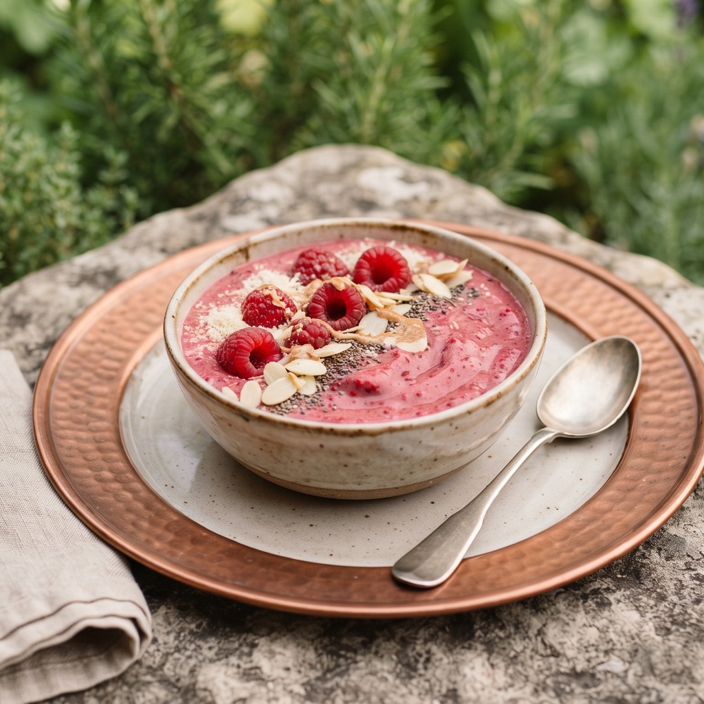 Smoothie aux framboises et au fromage à la crème