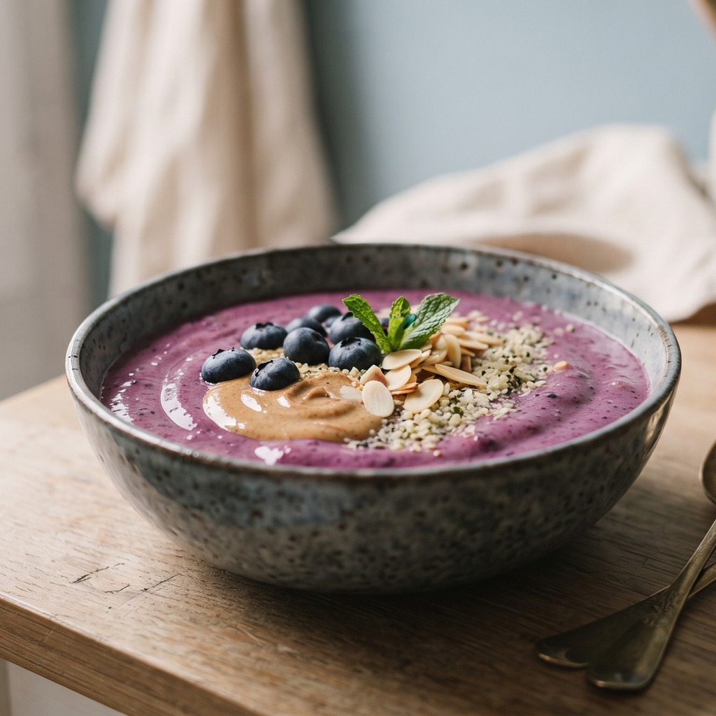 Smoothie aux myrtilles et au fromage à la crème