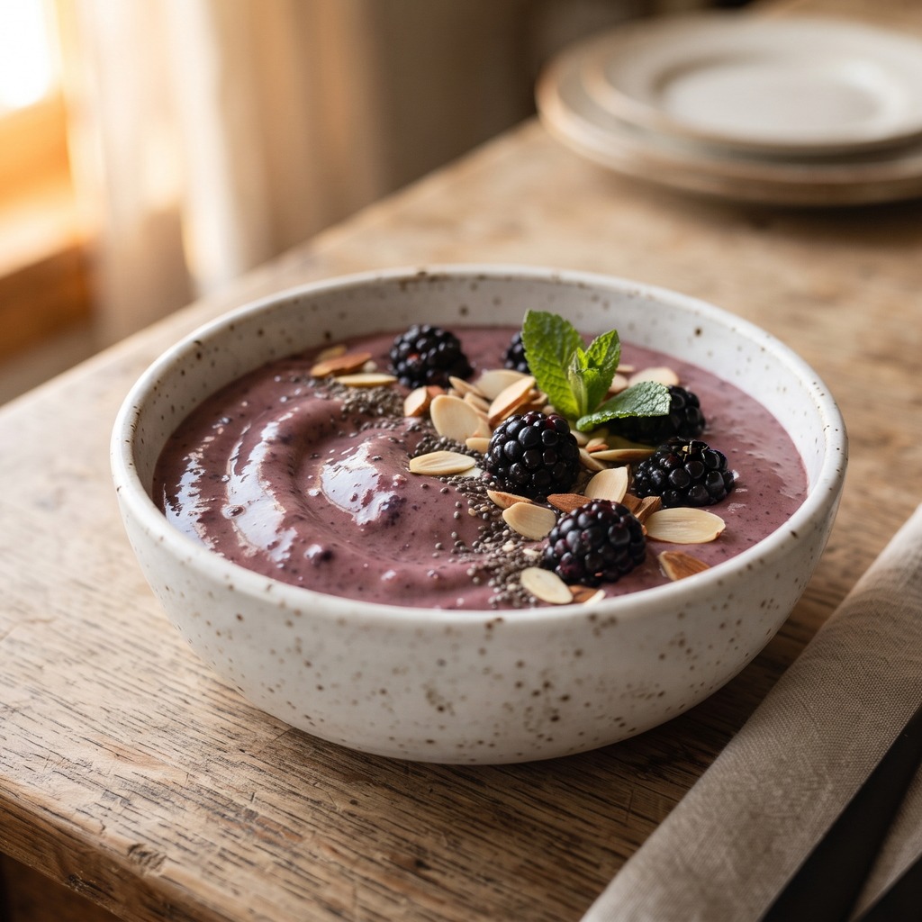 Smoothie aux mûres et au fromage à la crème