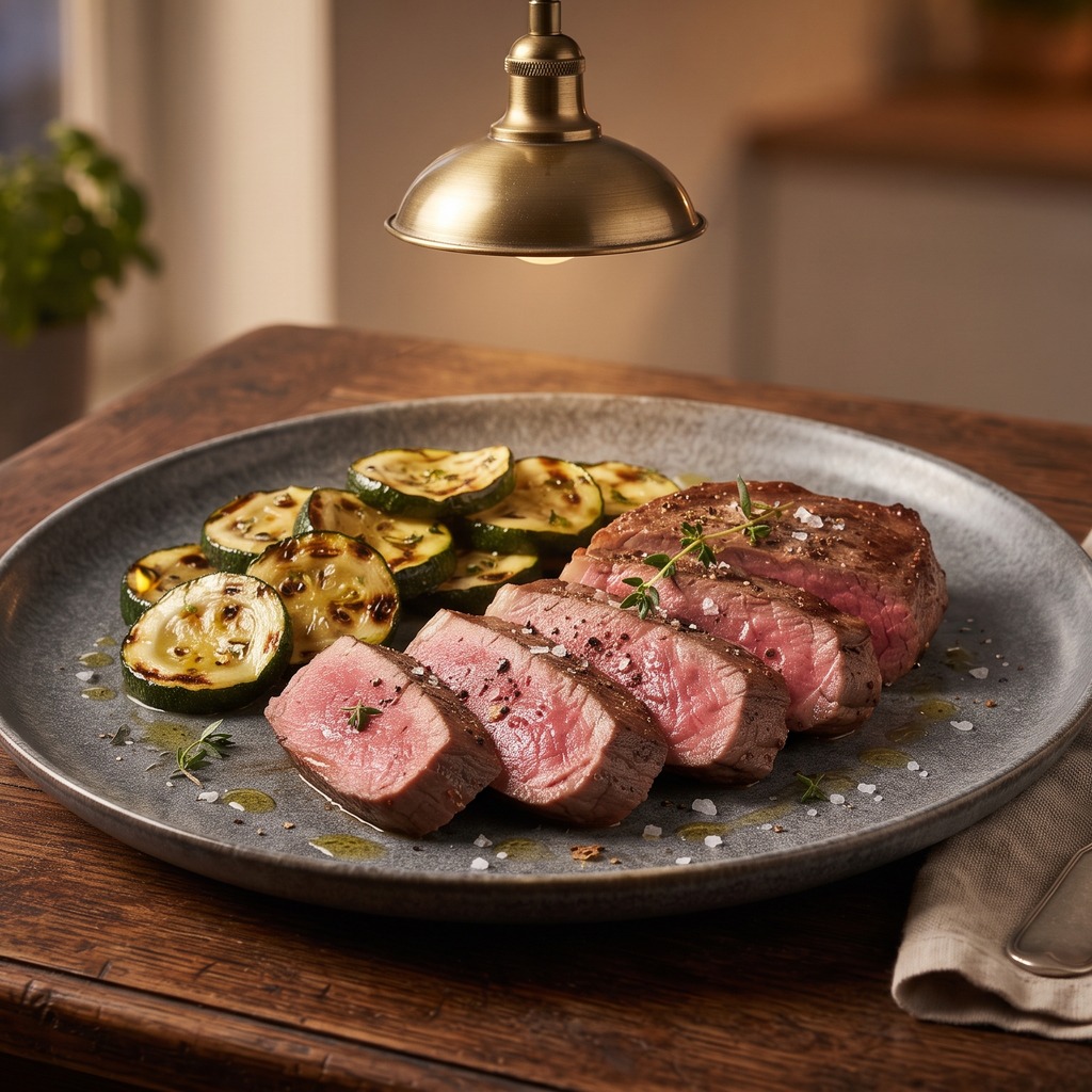 Bœuf et courgettes grillés au paprika