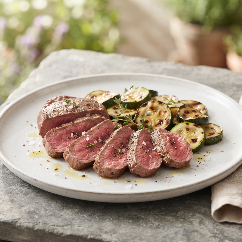 Bœuf et courgettes grillés au paprika
