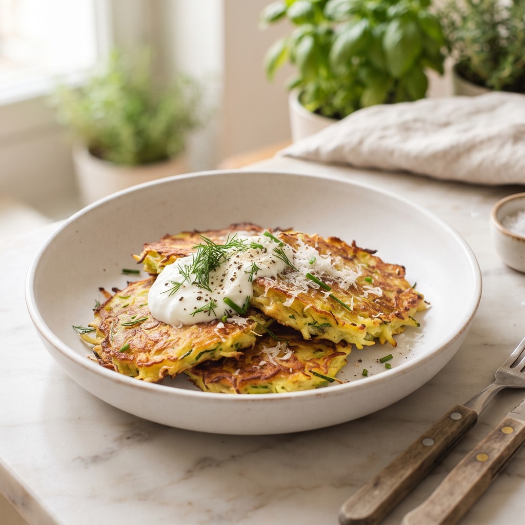 Pancakes de courgettes au parmesan