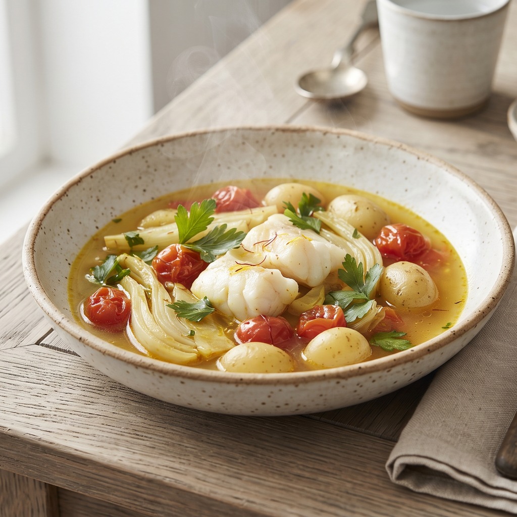 Bouillabaisse simplifiée au safran