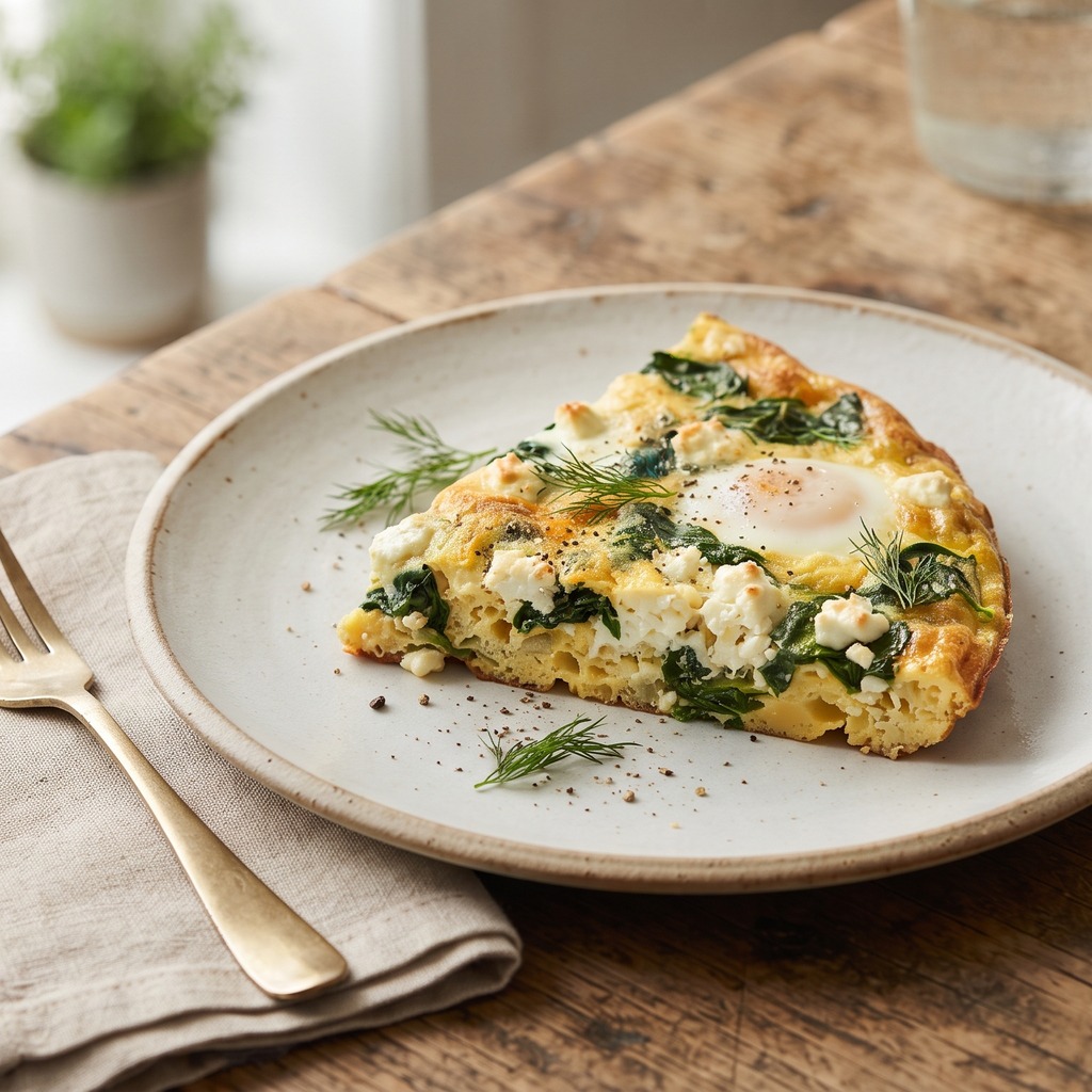 Frittata aux épinards et à la feta