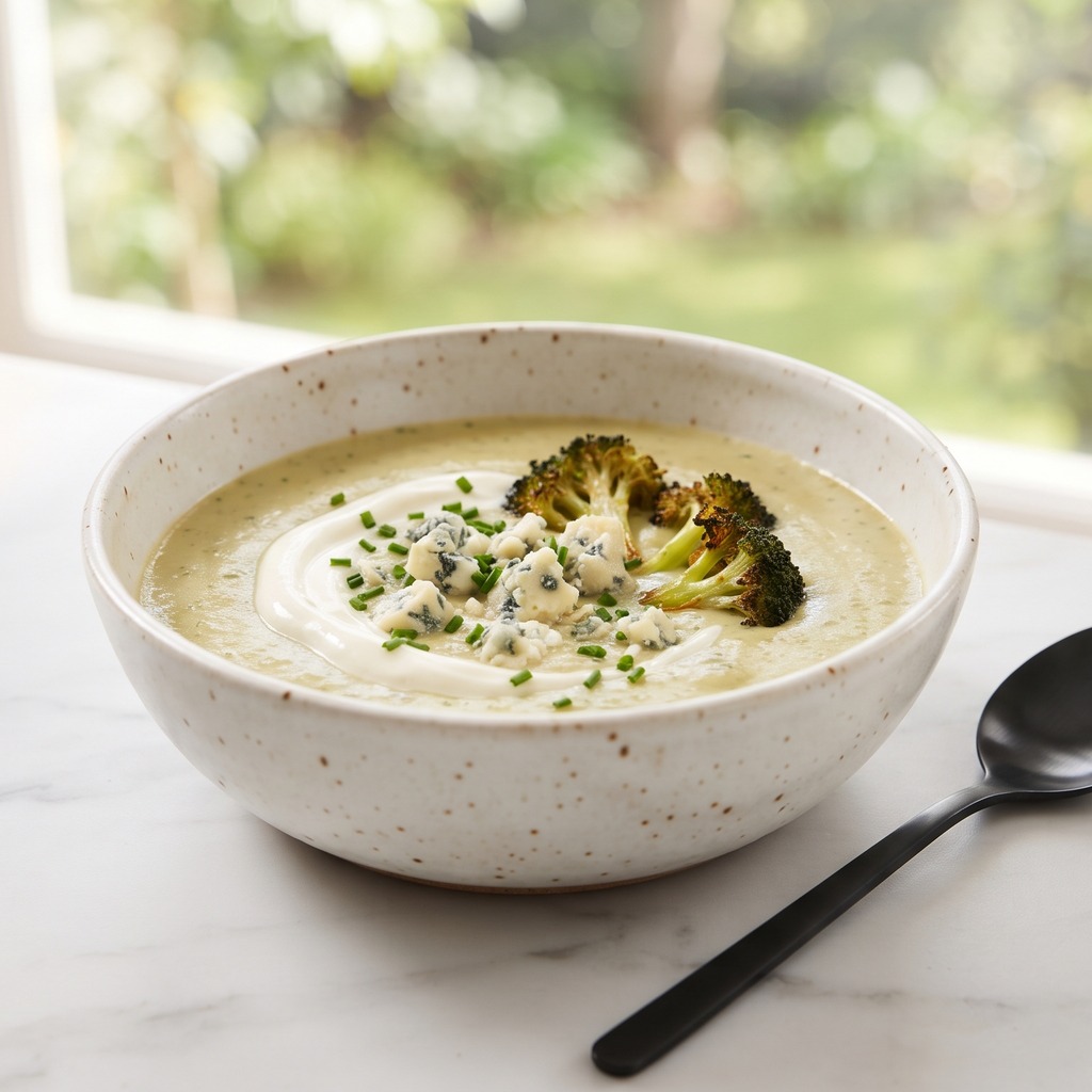Velouté de brocoli au fromage bleu
